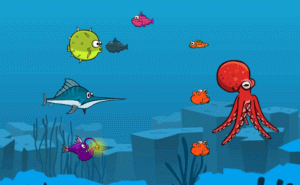 Fish eat fishes, two players web (online) game