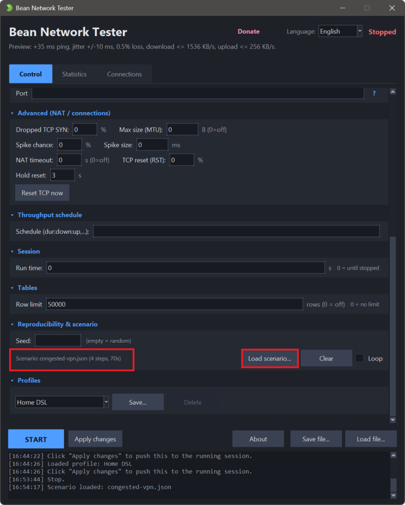 Network test automation using network chaos engine with steps
